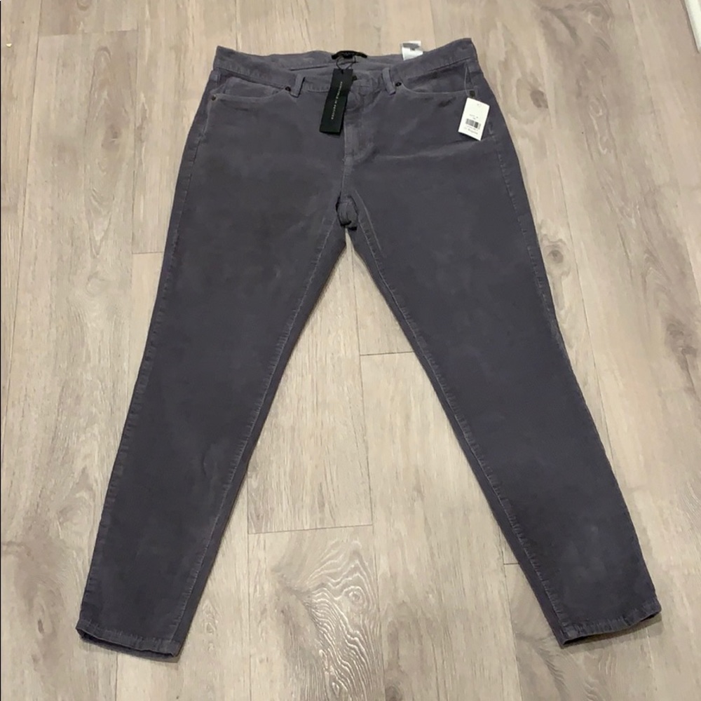 Mid-rise skinny gray corduroy pant 29